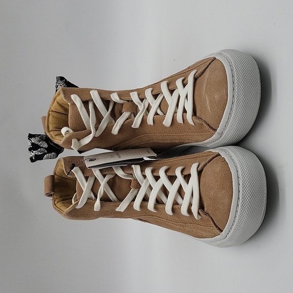 855- Zara Trafaluc Pink Suede High-Top Sneakers – Size 7.5 – NWT - Picture 4 of 10